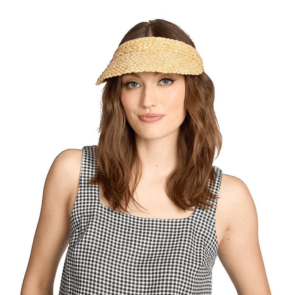NWT Beach Riot Straw Visor - Picture 2 of 3